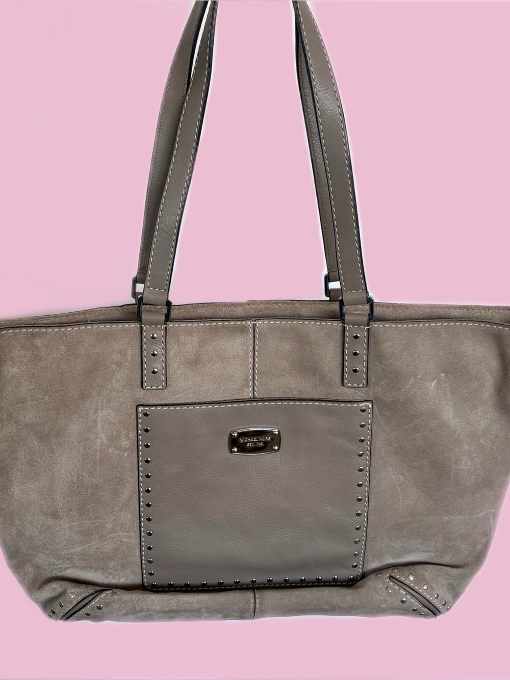 🐚 michael kors suede tote bag